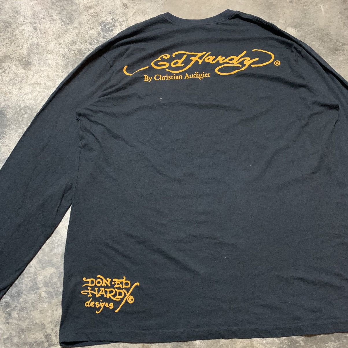 Ed Hardy Ed Hardy Black Long Sleeve Tee Shirt Size US XXL / EU 58 / 5 - 7 Thumbnail
