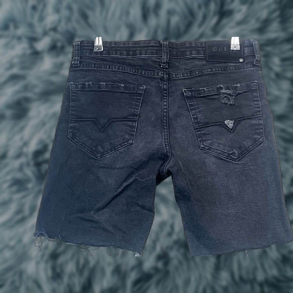 Guess GUESS Mens Bermuda Shorts Black Stretch 5-Pocket Size 31 Distressed Casual Denim Jeans Bermuda Style Front Flat 31 Distressed Black Mens Size US 31 - 1 Thumbnail