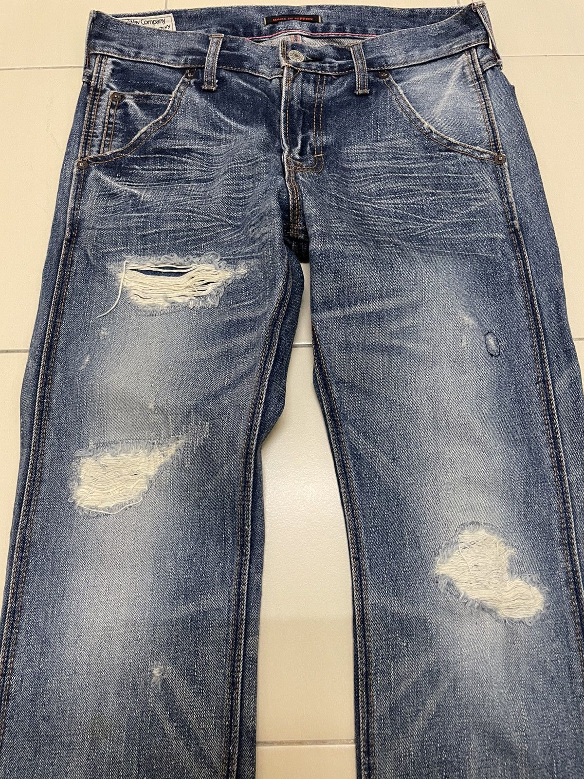 Japanese Brand Blue Way Japan Distressed Jeans Size US 30 / EU 46 - 2 Thumbnail