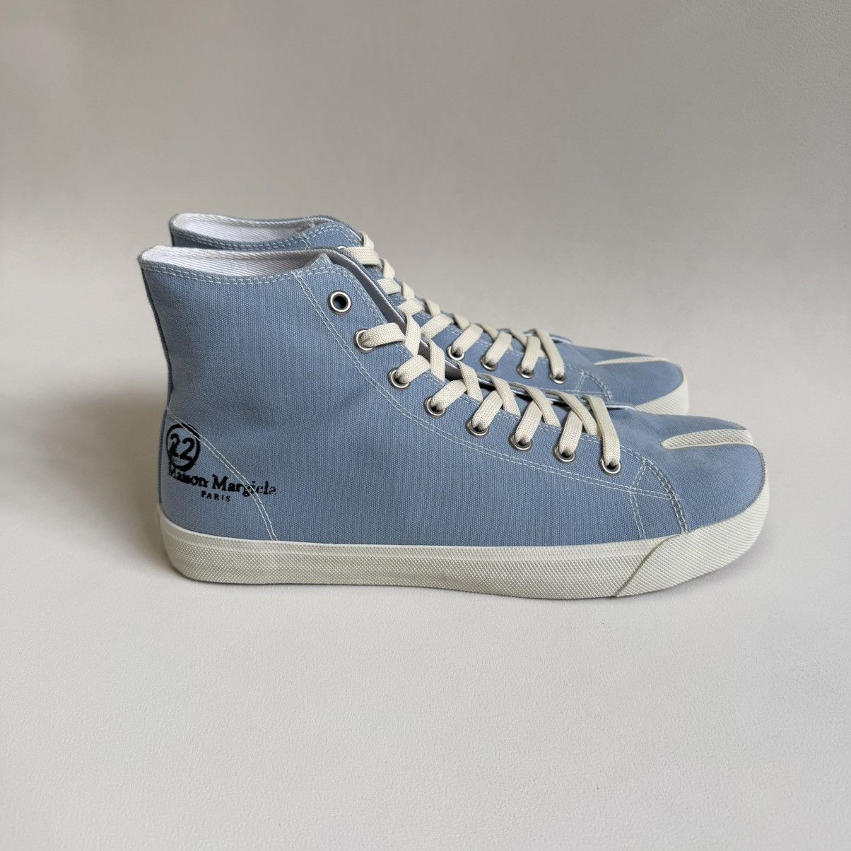 Maison Margiela Light Blue High Top Tabi Sneakers Size US 11 / EU 44 - 2 Thumbnail