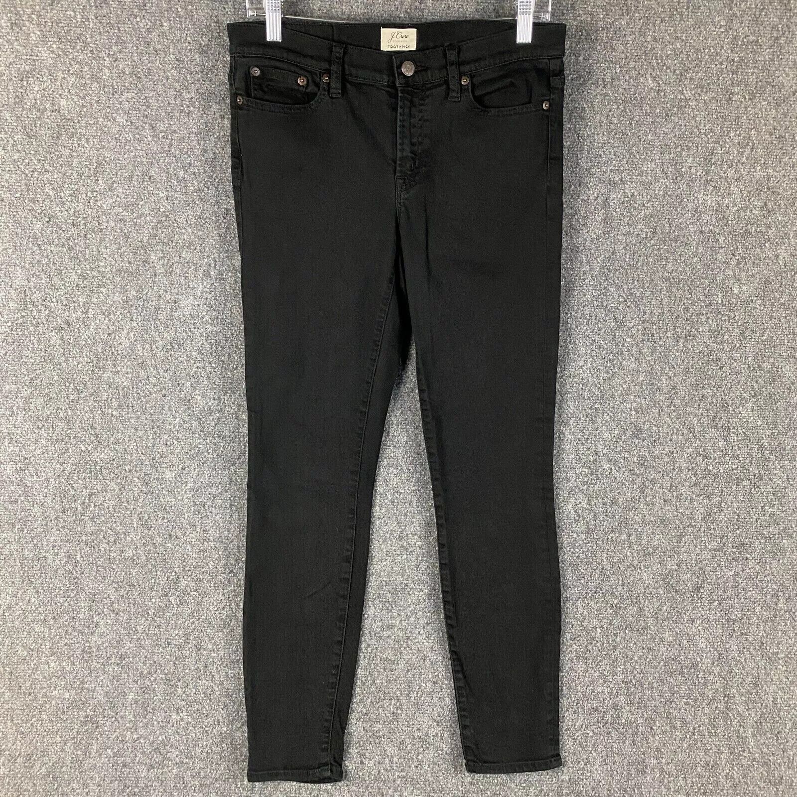 J.Crew J Crew Jeans Women's 29 Black Denim Toothpick Cotton Blend Size 29" - 1 Thumbnail