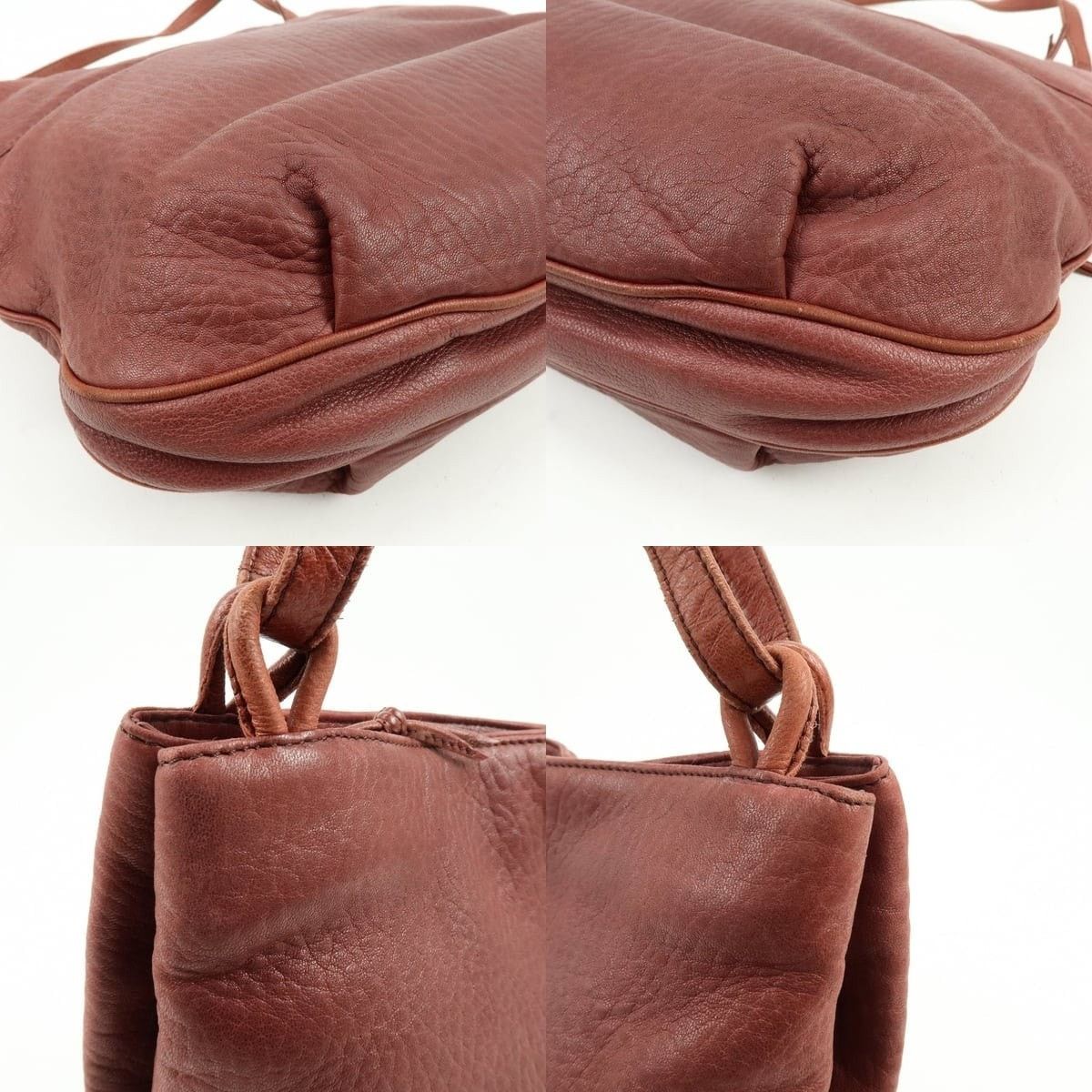 Loewe Loewe Anagram Leather Shoulder Bag Burgundy Size ONE SIZE - 5 Thumbnail