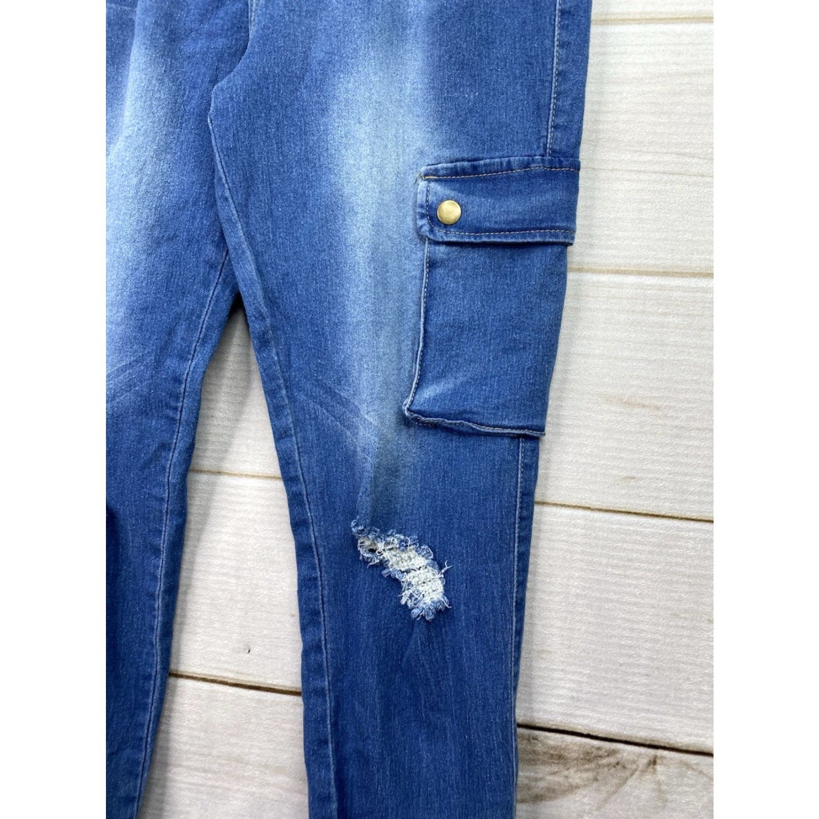 Supra SUPRA Denim 15 High Rise Jeans Distressed Dark Wash 5-Pocket Cotton Blend Jeans Womens Juniors Size 15 Blue Stretch NWT Size 36" / US 14 / IT 50 - 2 Thumbnail