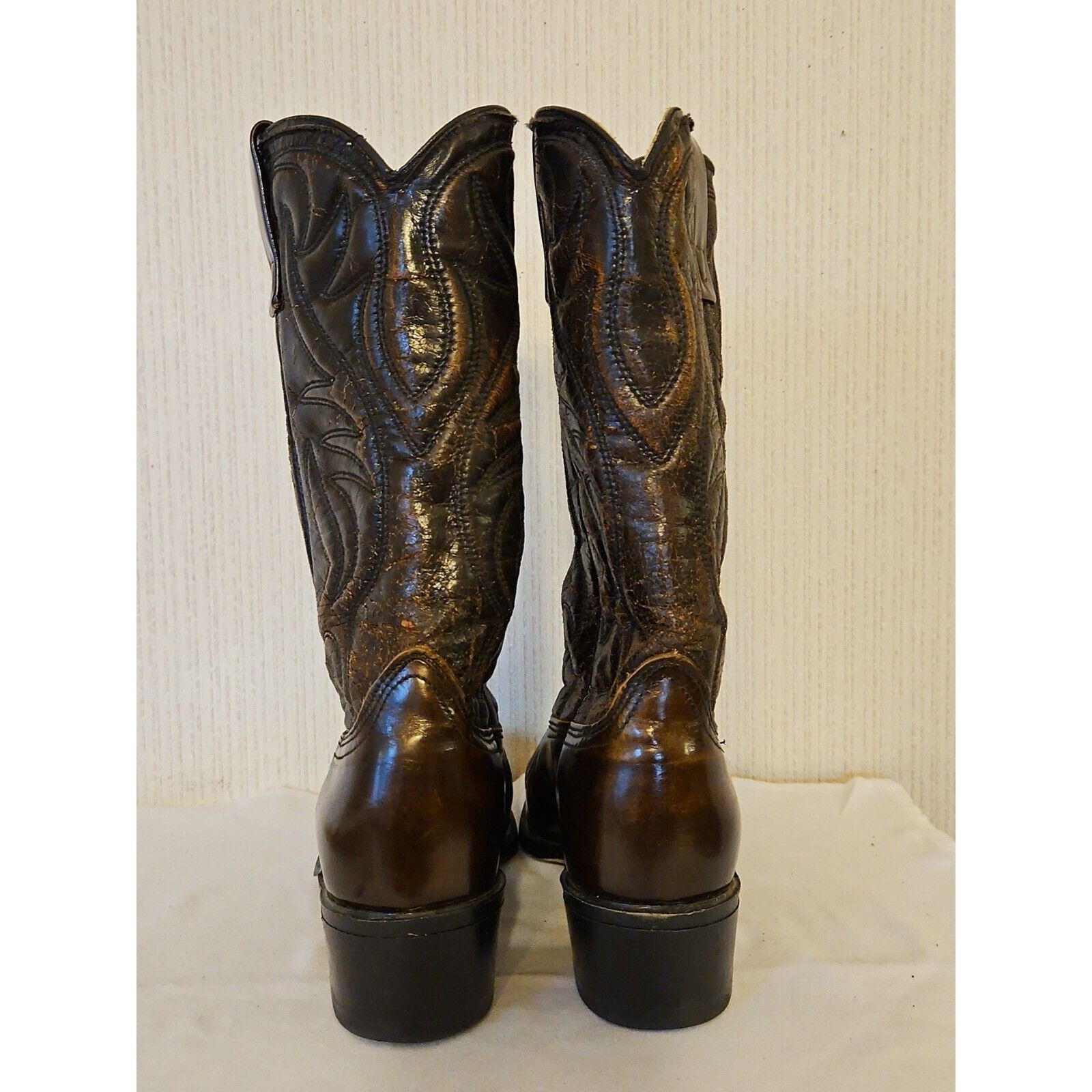 Hanover Hanover Western Boots Mens 9 D Brown Distressed Leather Cowb Size US 9 / EU 42 - 7 Thumbnail