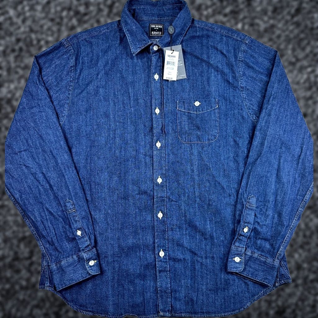 Todd Snyder Todd Snyder Albiate Italy Indigo Denim Button Overshirt Mens XL Size US XL / EU 56 / 4 - 1 Thumbnail
