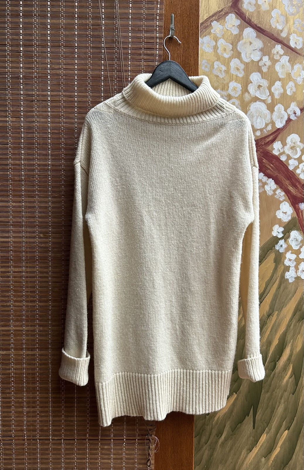 Vintage Vintage Royal Navy Submariner Wool Jumper Turtle Neck Ecru Size US M / EU 48-50 / 2 - 1 Thumbnail