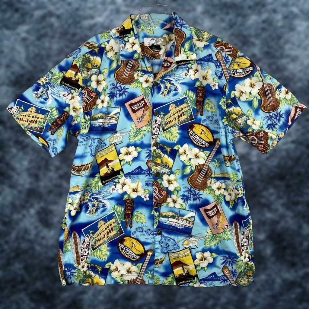 Vintage VINTAGE High Surf Mens Shirt XL Hawaiian Floral Button-Up Short Sleeve Aloha Ukulele Size US XL / EU 56 / 4 - 1 Thumbnail