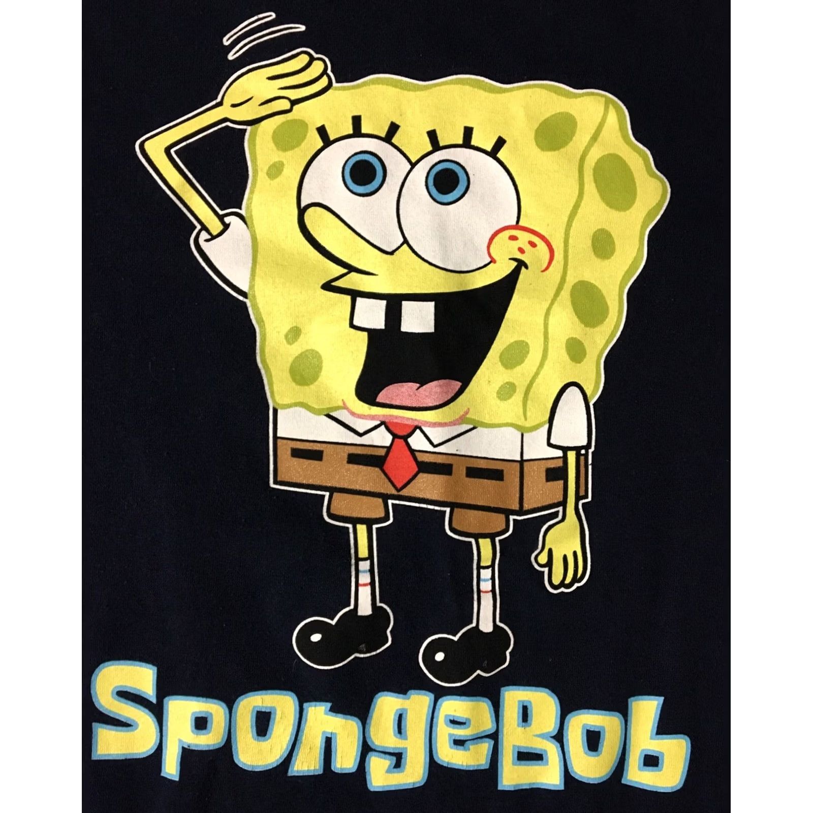 Nickelodeon VINTAGE SpongeBob SquarePants Promo Shirt XL Nickelodeon Cartoon TV 90s Squidward Sandy Rocketeer Striped Graphic Tee Mens Blue Boys Girls Mens Size US XL / EU 56 / 4 - 3 Thumbnail