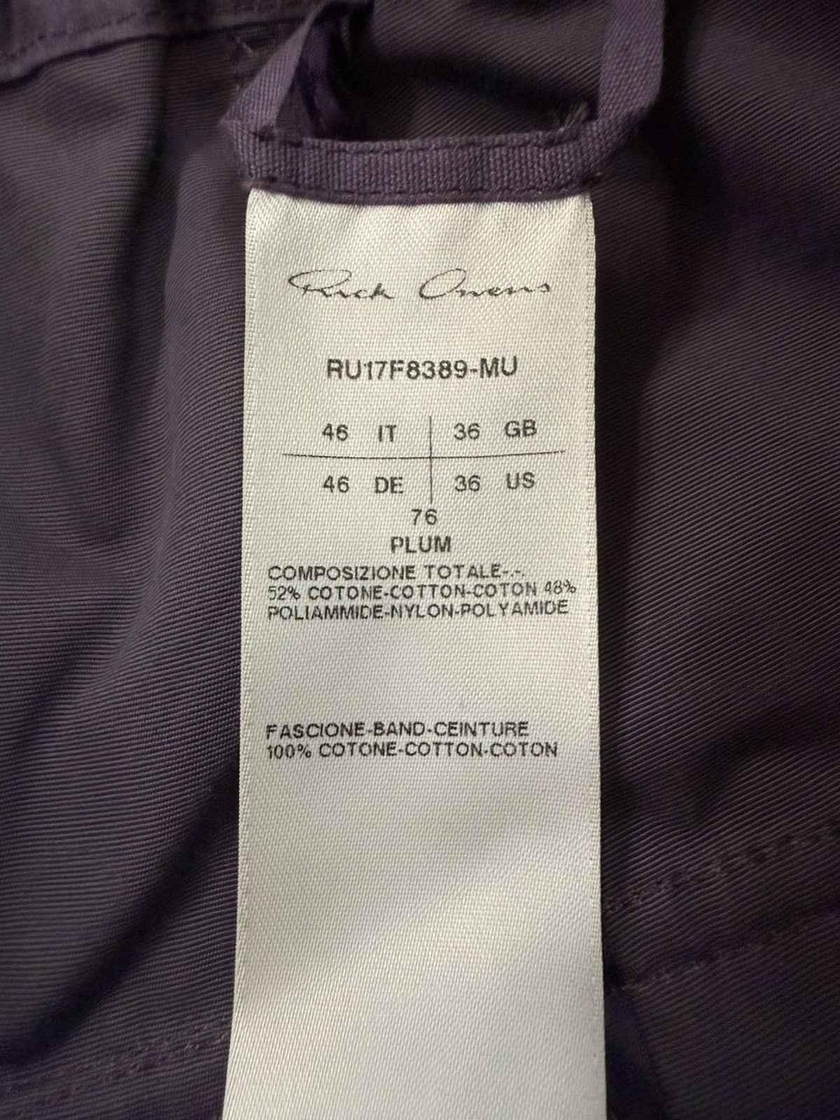 Rick Owens Mainline FW17 Plum Pod Cargo Shorts Size US 30 / EU 46 - 7 Thumbnail