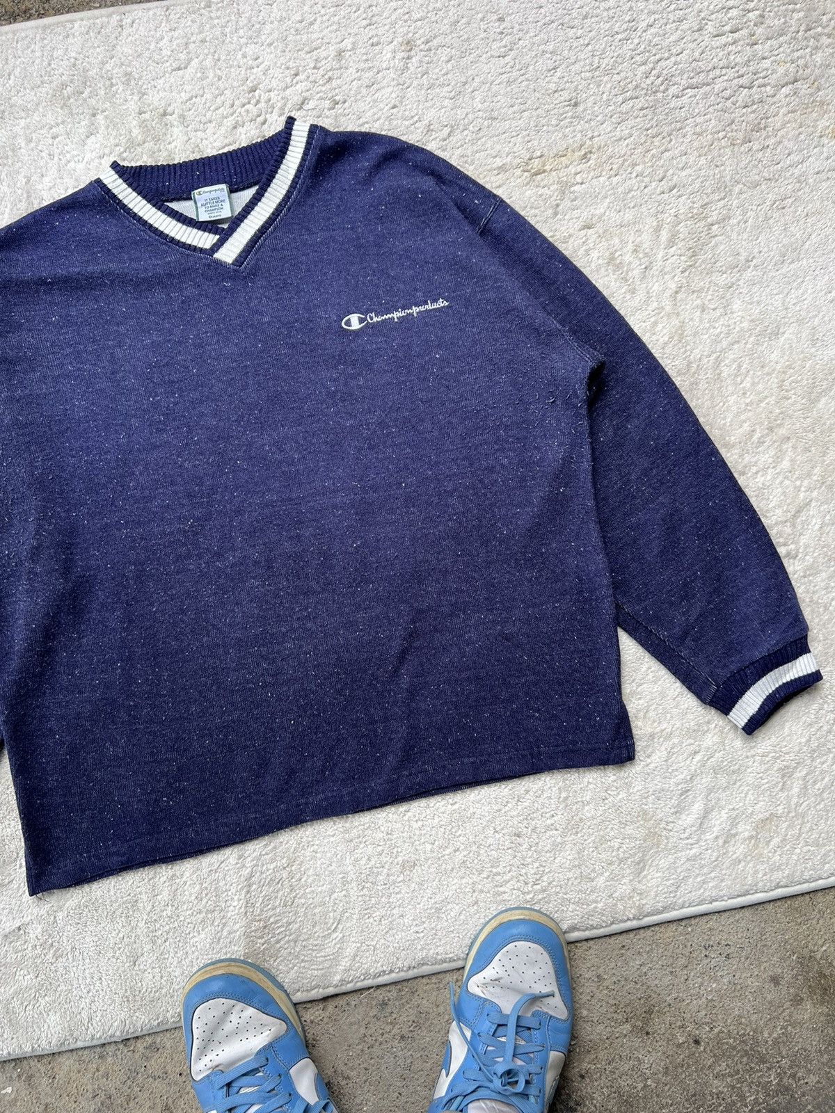 Champion × Vintage Vintage Champion Sweatshirt V-sheap coller Size US L / EU 52-54 / 3 - 2 Thumbnail