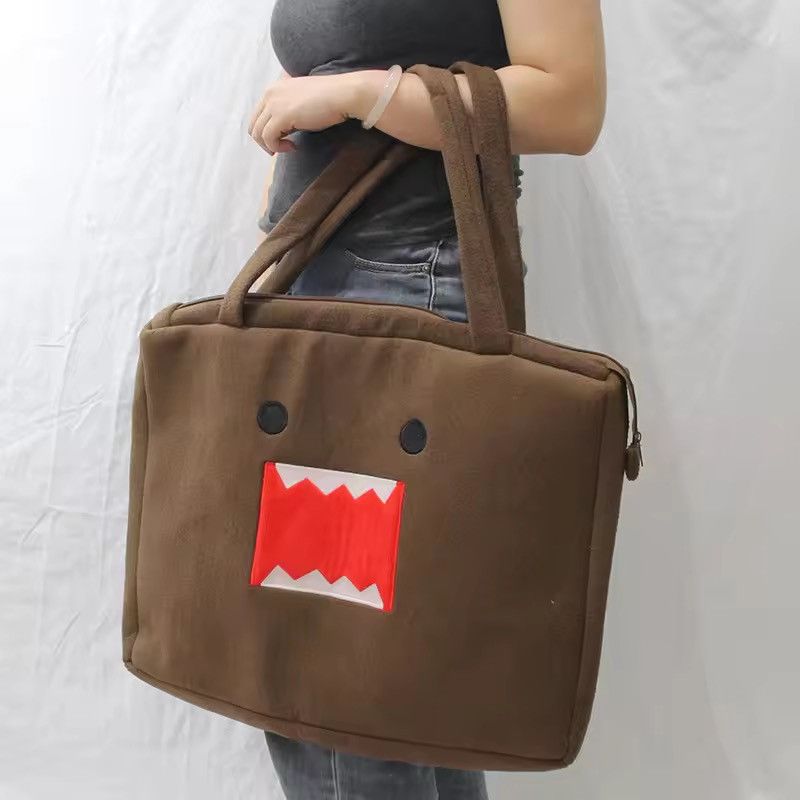 Japanese Brand Kawaii Large Capacity Domi Kun Plush Tote Shoulder Bag Size ONE SIZE - 2 Thumbnail