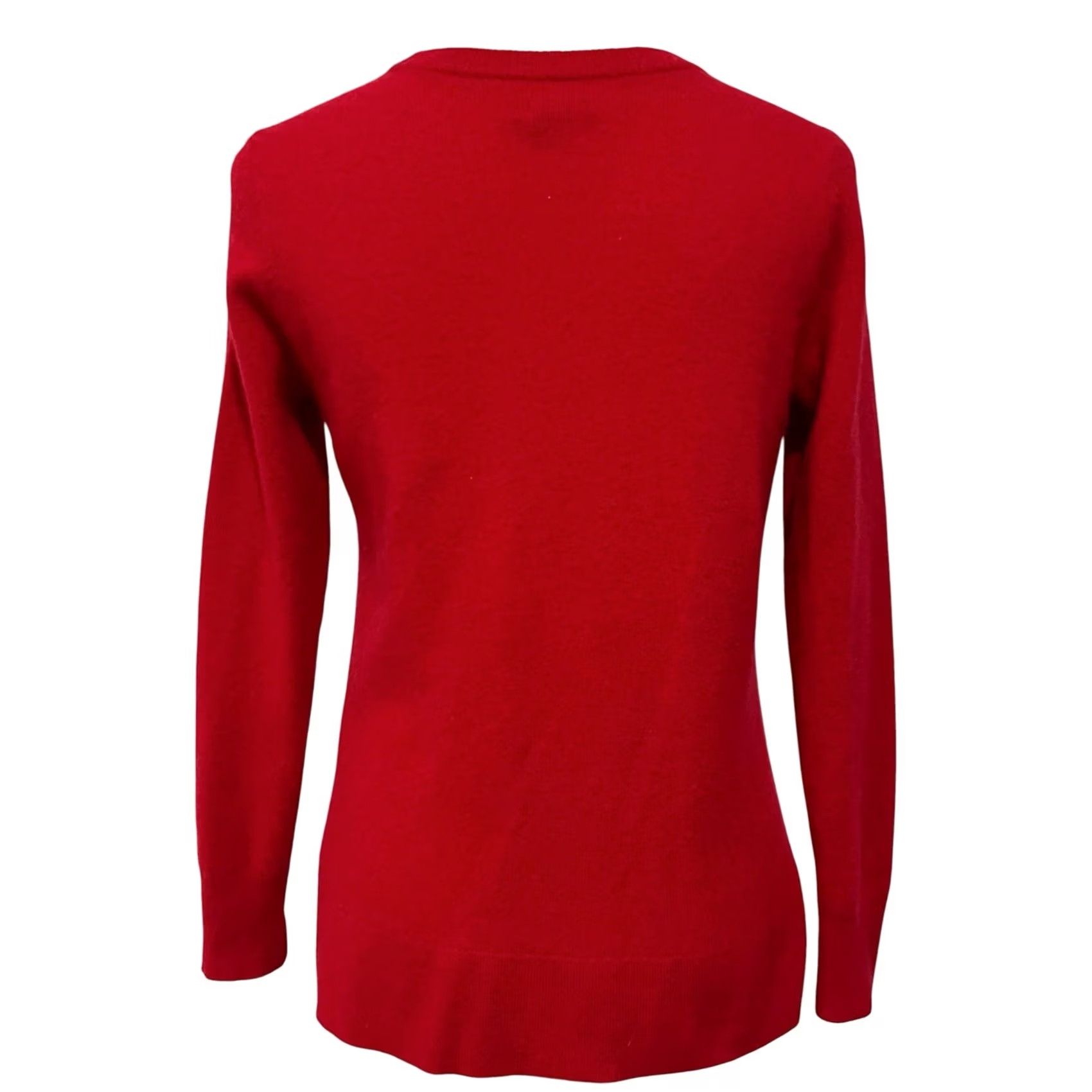 Vintage Halogen Sweater Crew Neck Long Sleeve 100% Cashmere Red Women Size M Pullover Knits Classic Casual Womens Size M / US 6-8 / IT 42-44 - 3 Thumbnail