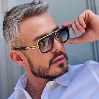 Retro Men's Square Sunglasses Brand Designer Men's Ladies Fa