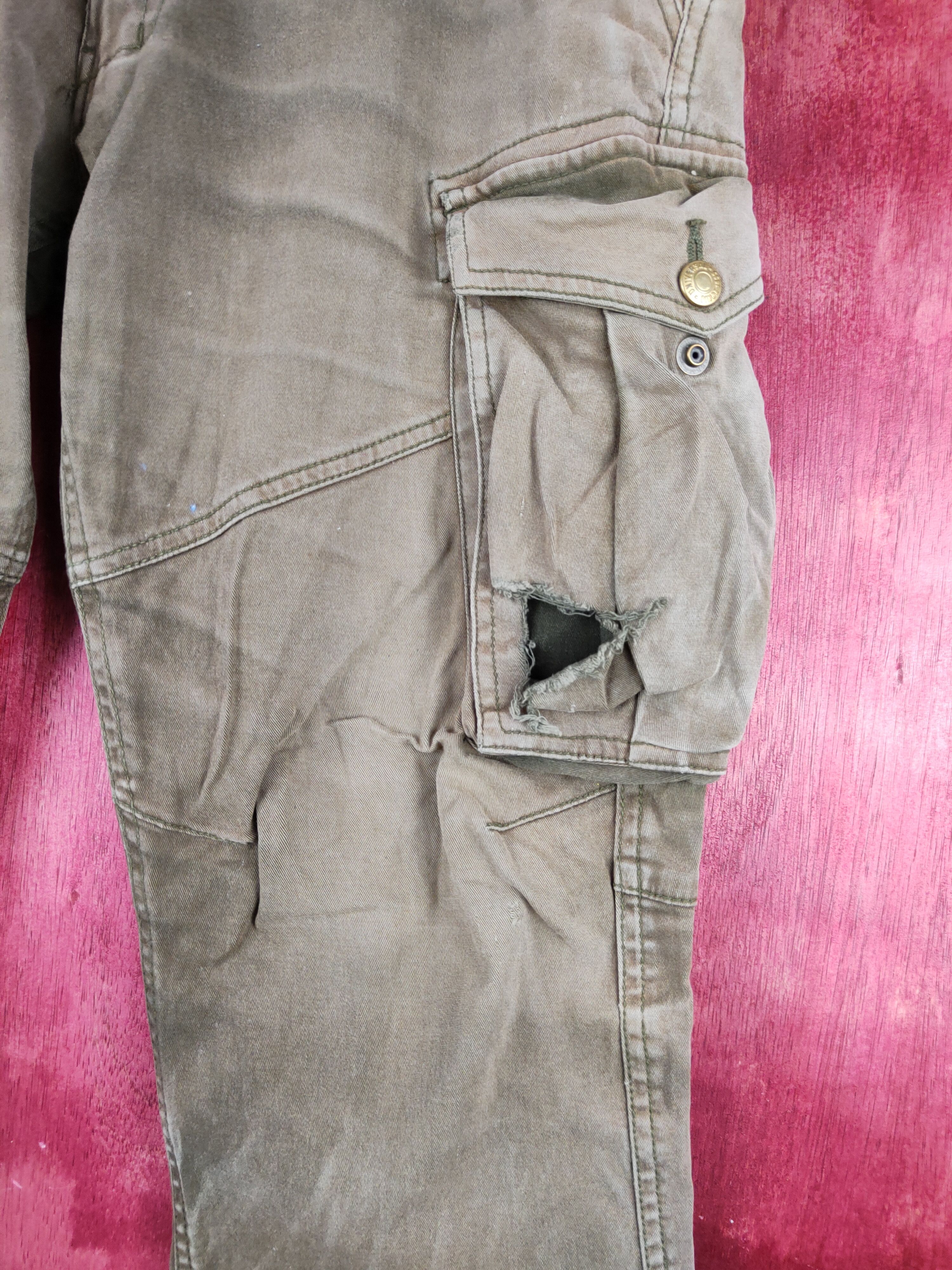 Japanese Brand Geride Brown Faded Multipocket Tactical Cargo Pants #S1502 Size US 32 / EU 48 - 8 Thumbnail