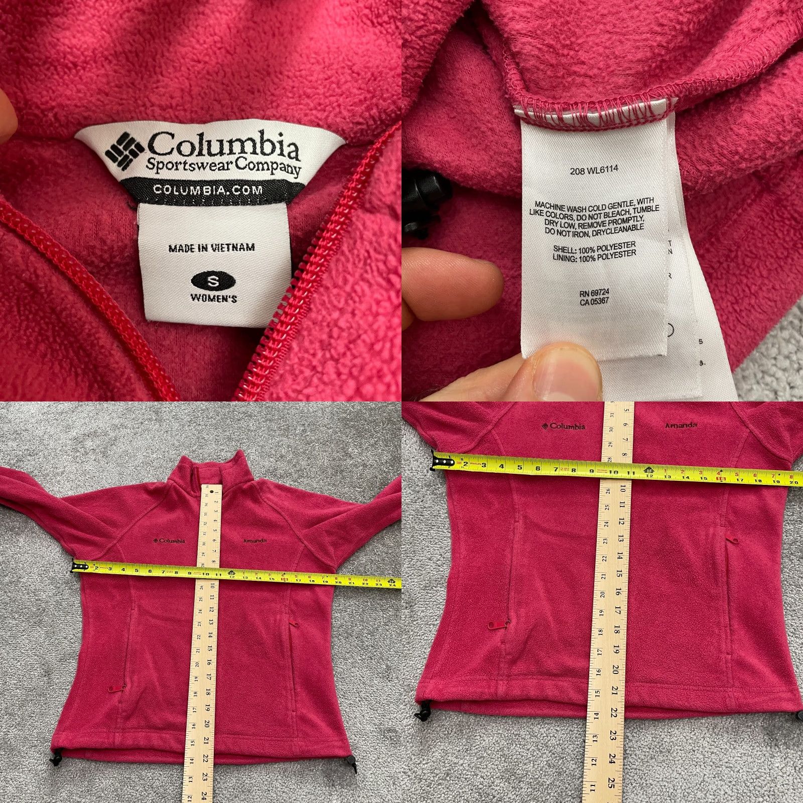 Pinko Columbia Benton Springs Fleece Jacket Womens Small Pink Full Zip Outdoor Hiking Size S / US 4 / IT 40 - 8 Thumbnail