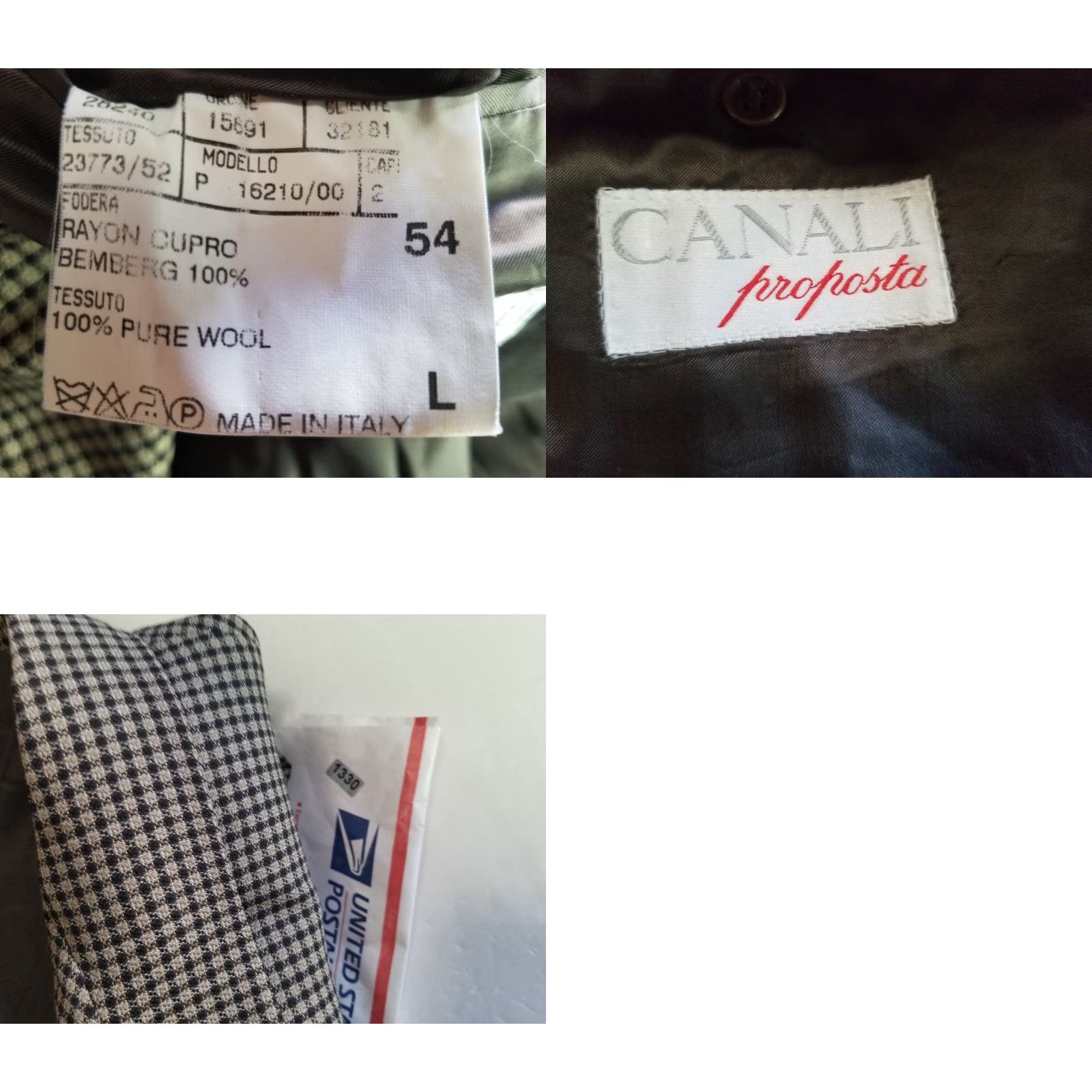 Canali Canali SPORT COAT Plaid Wool Blazer 54L Men Brown Made In Italy 2 Piece 100% Wool Mens jacket Size 54R - 9 Thumbnail