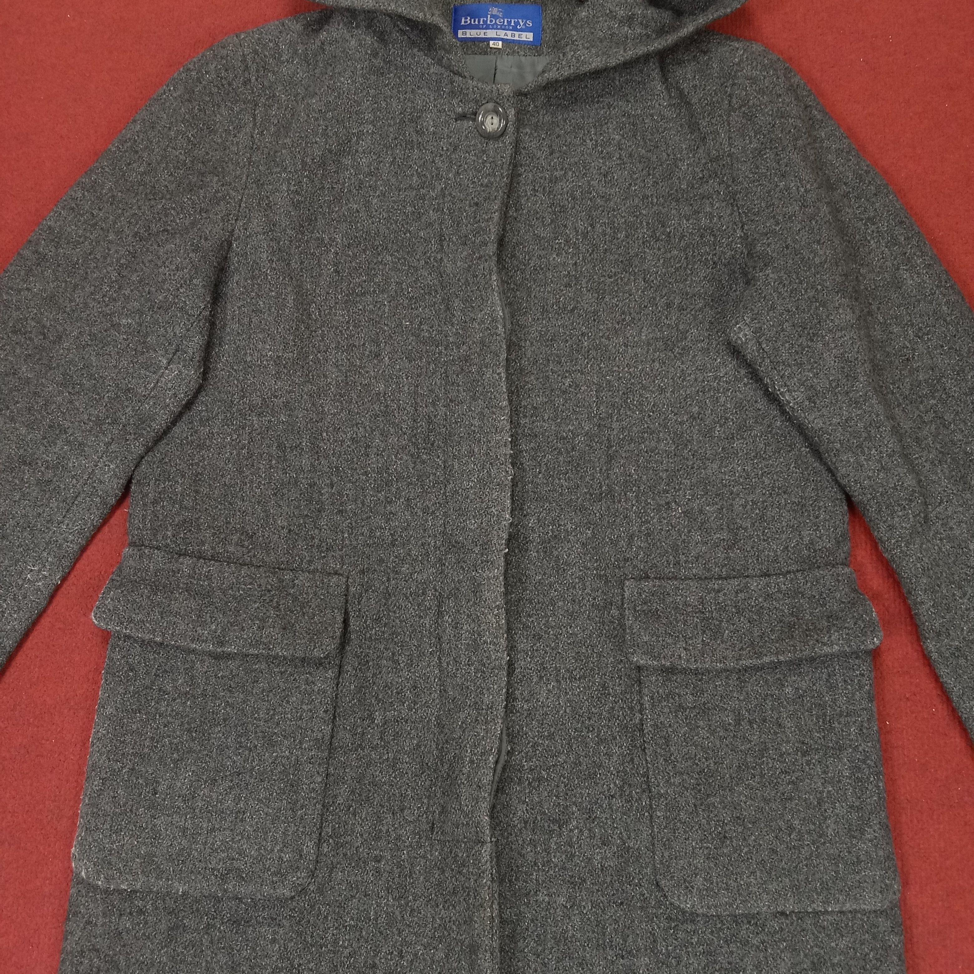 Burberry × Vintage Burberrys Blue Label Fleece Trench Long Jacket With Hoodies Size US S / EU 44-46 / 1 - 2 Thumbnail