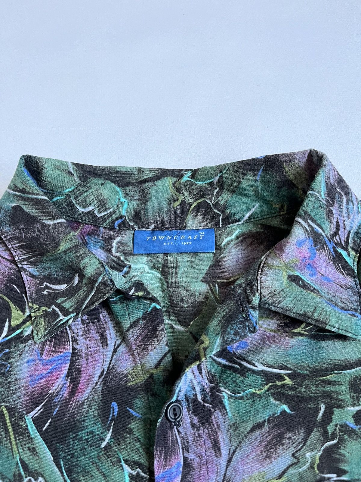 Towncraft Vintage 90s Towncraft Floral Rayon Usa Made Hawaiian Shirt Size US XL / EU 56 / 4 - 2 Thumbnail