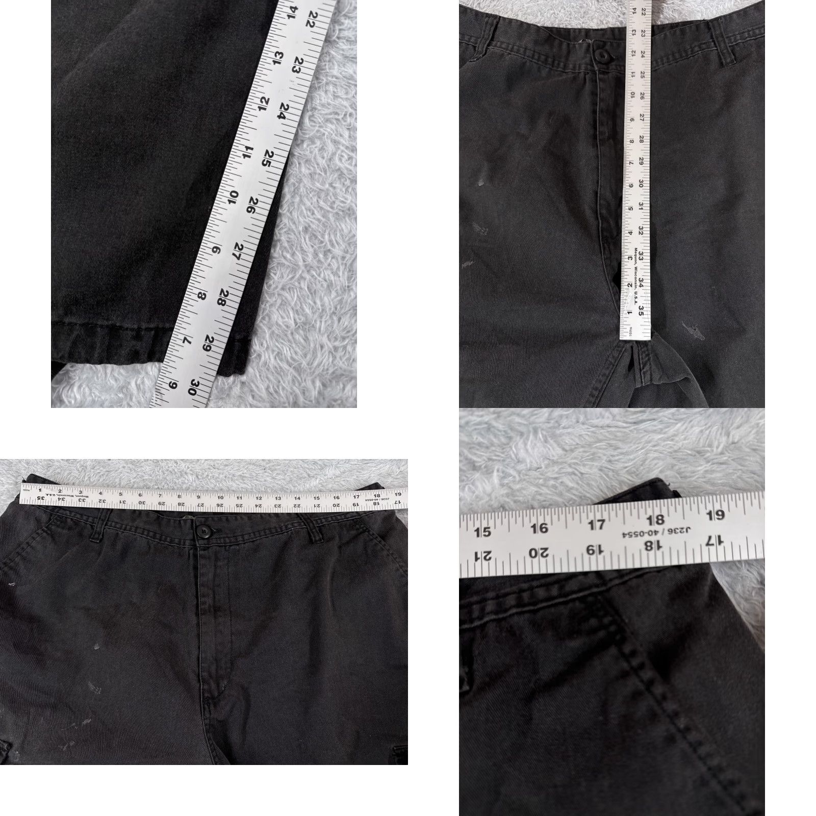 Vintage Men's Tactical Pants Cargo Pants Adult XL Black Canvas Stretch Pockets 30in Inseam, Regular Fit, Button Accents, Workwear/Outdoor, Americana Theme Size US 36 / EU 52 - 8 Thumbnail
