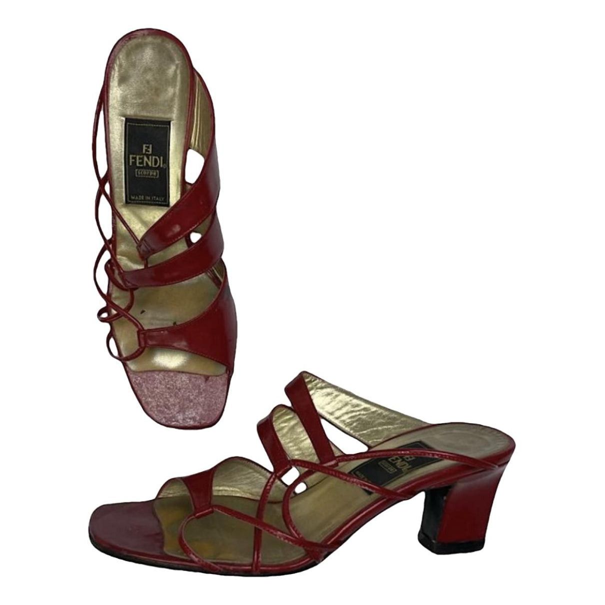 Fendi FFreedom Red Patent Leather Heel Size US 4.5 / IT 34.5 - 1 Thumbnail
