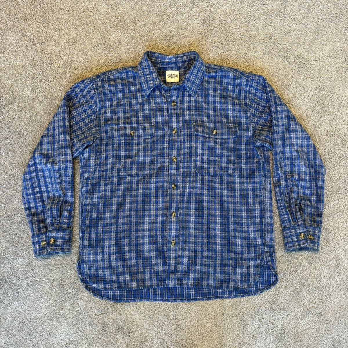 Designer Throwing Fits Cut and Sew Overshirt Blue Grailed