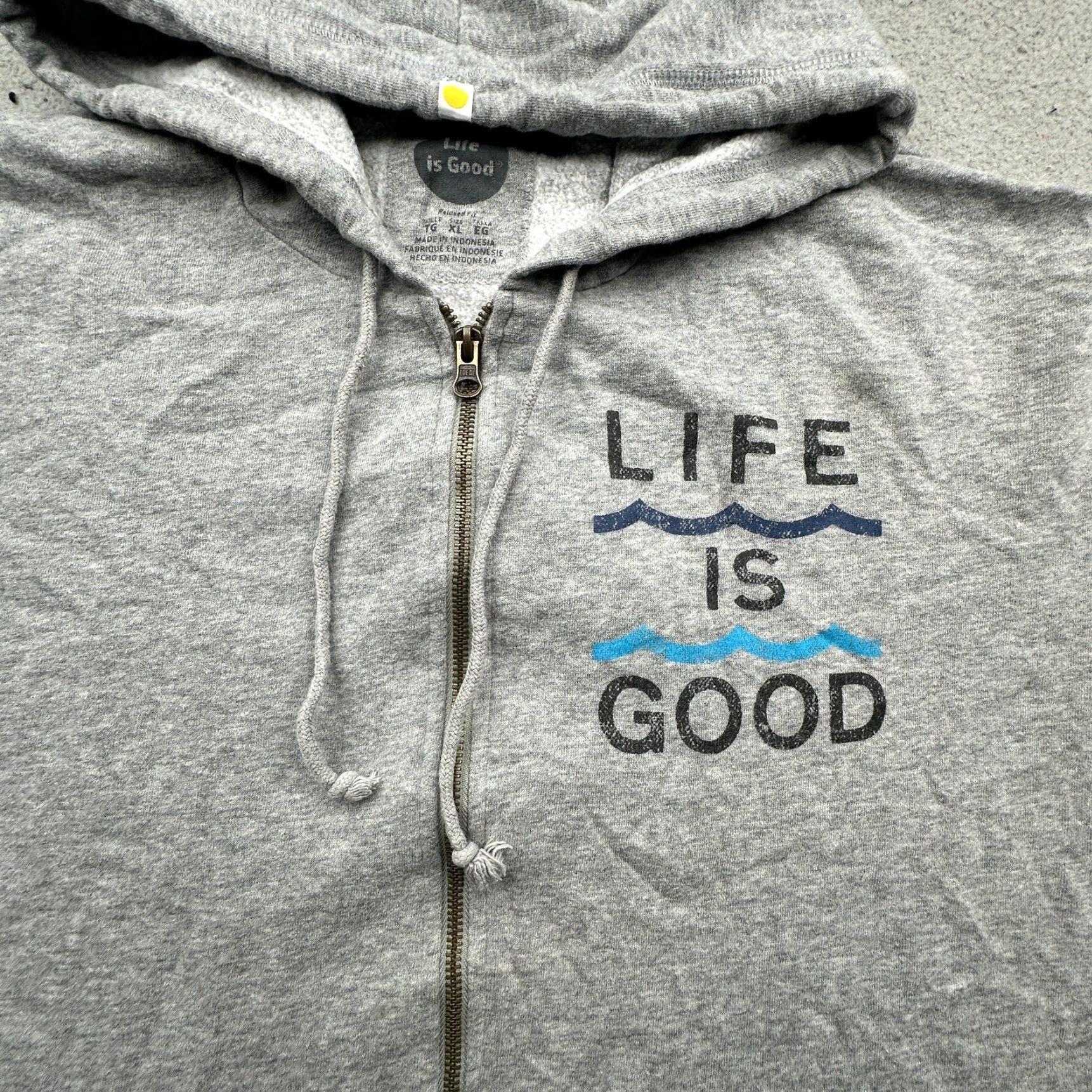 Life is Good Life is Good Keep Reel Fishing Full Zip Hoodie Sweatshirt Jacket Mens XL Gray Graphic Size US XL / EU 56 / 4 - 7 Thumbnail