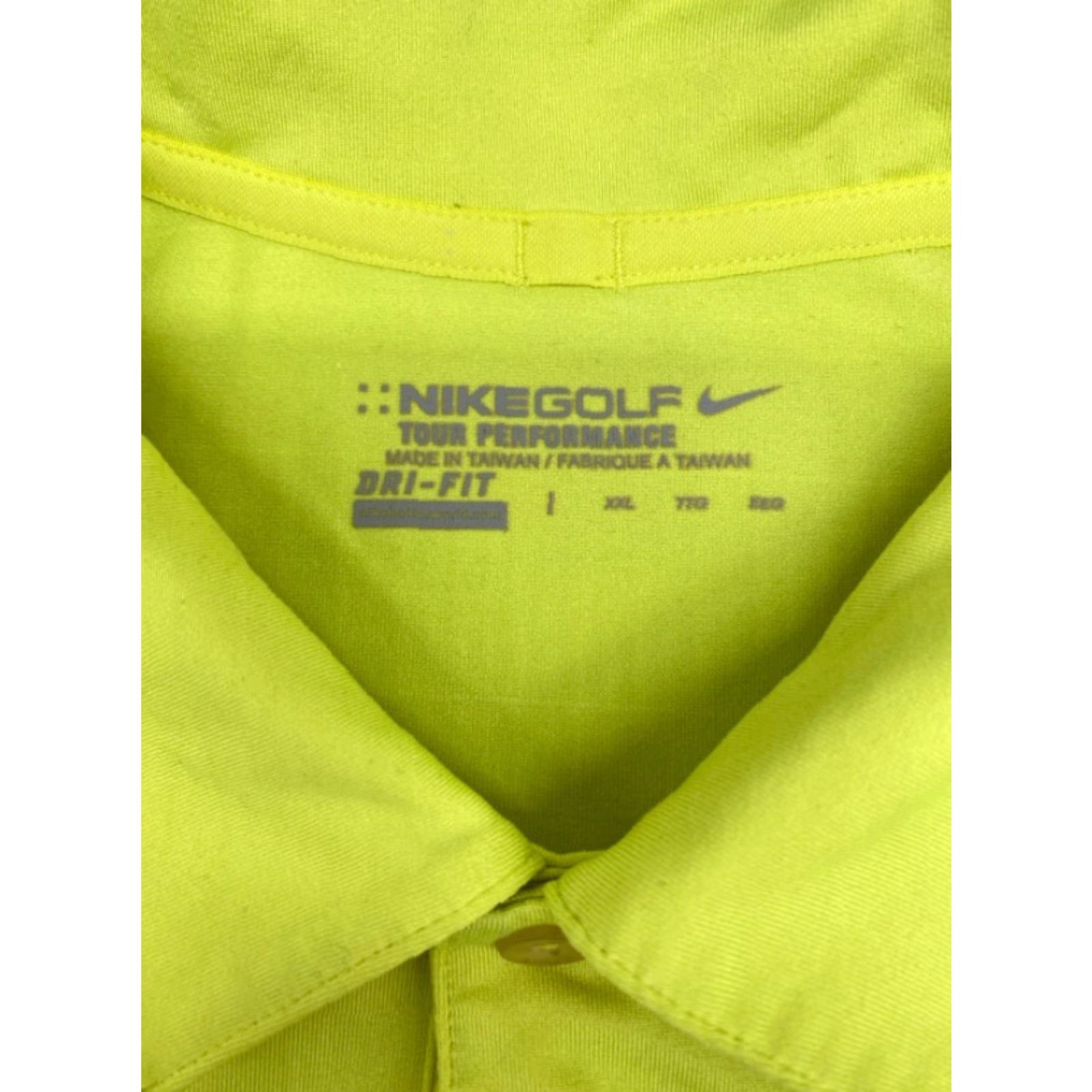 Nike Nike Golf Tour Performance Polo Shirt Dri-Fit 2XL Men's Chartreuse Short Sleeve Size US XXL / EU 58 / 5 - 2 Thumbnail