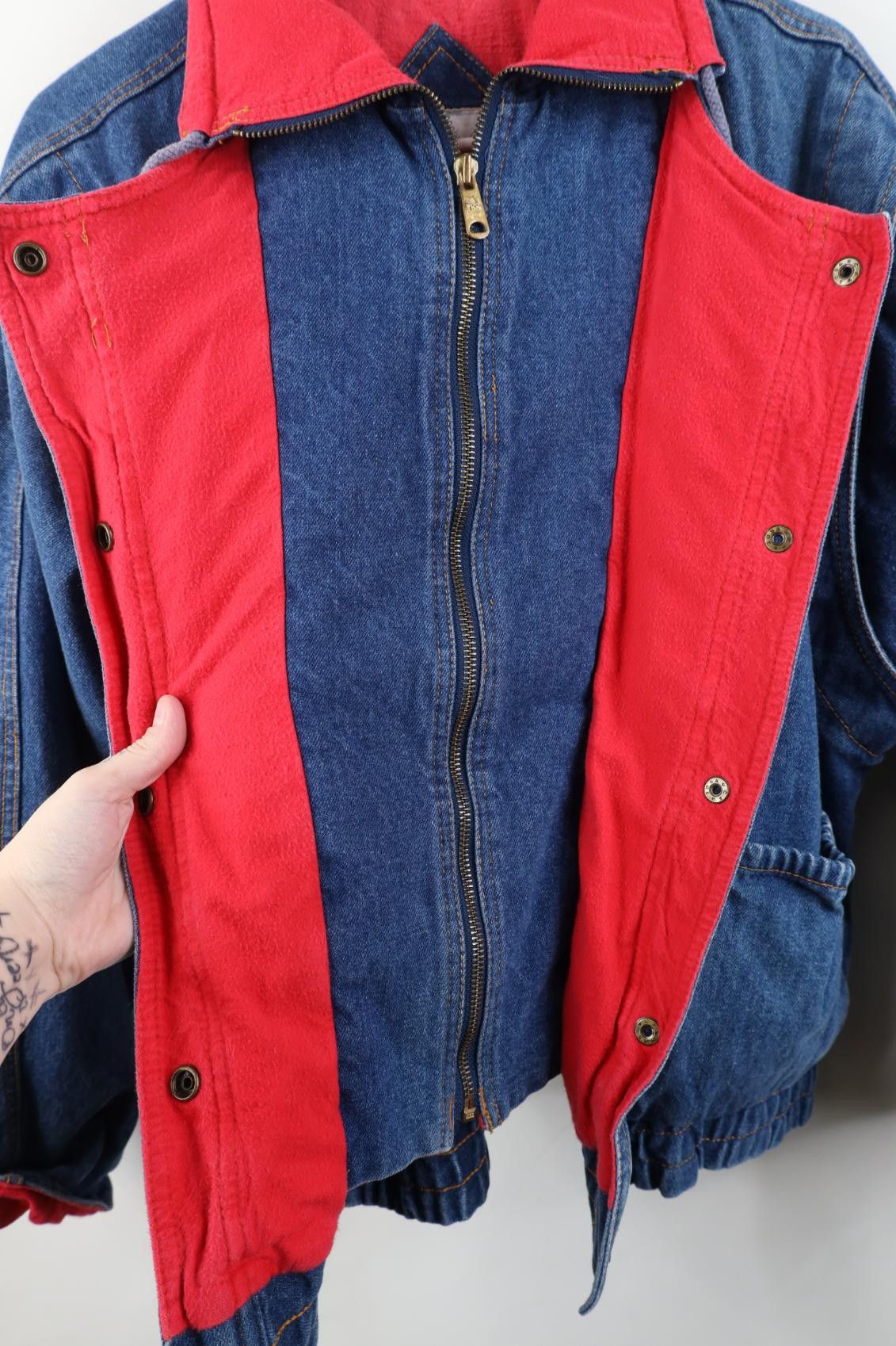 Vintage Vintage 80s 90s Streetwear Quilted Denim Jean Bomber Jacket Size M / US 6-8 / IT 42-44 - 9 Thumbnail