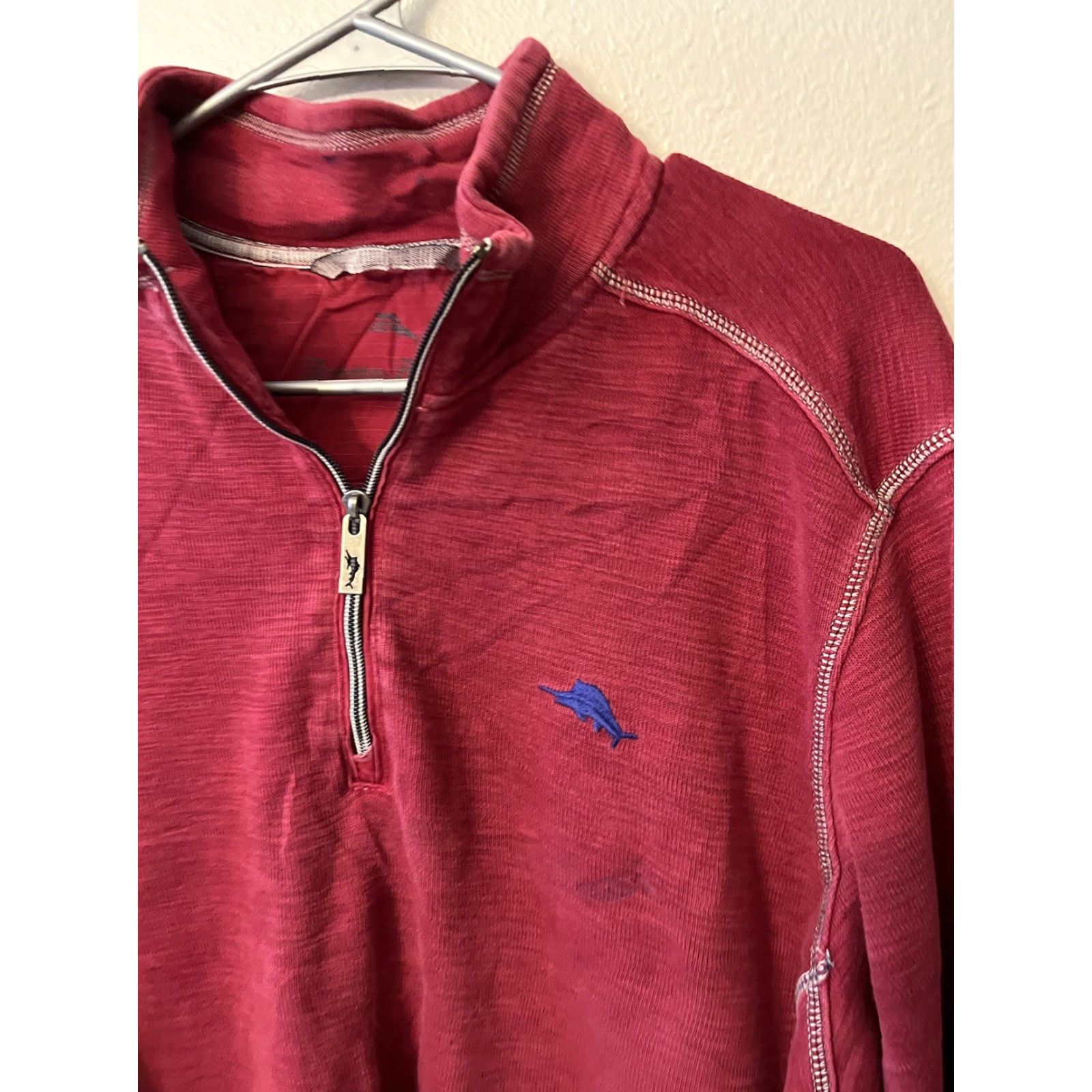 Tommy Bahama Tommy Bahama Sweater Men M 1/4 Zip Pullover Long Sleeve Red Cotton Blend Knit Logo Vintage: No, Solid, Classic American Modern Theme Size US M / EU 48-50 / 2 - 2 Thumbnail