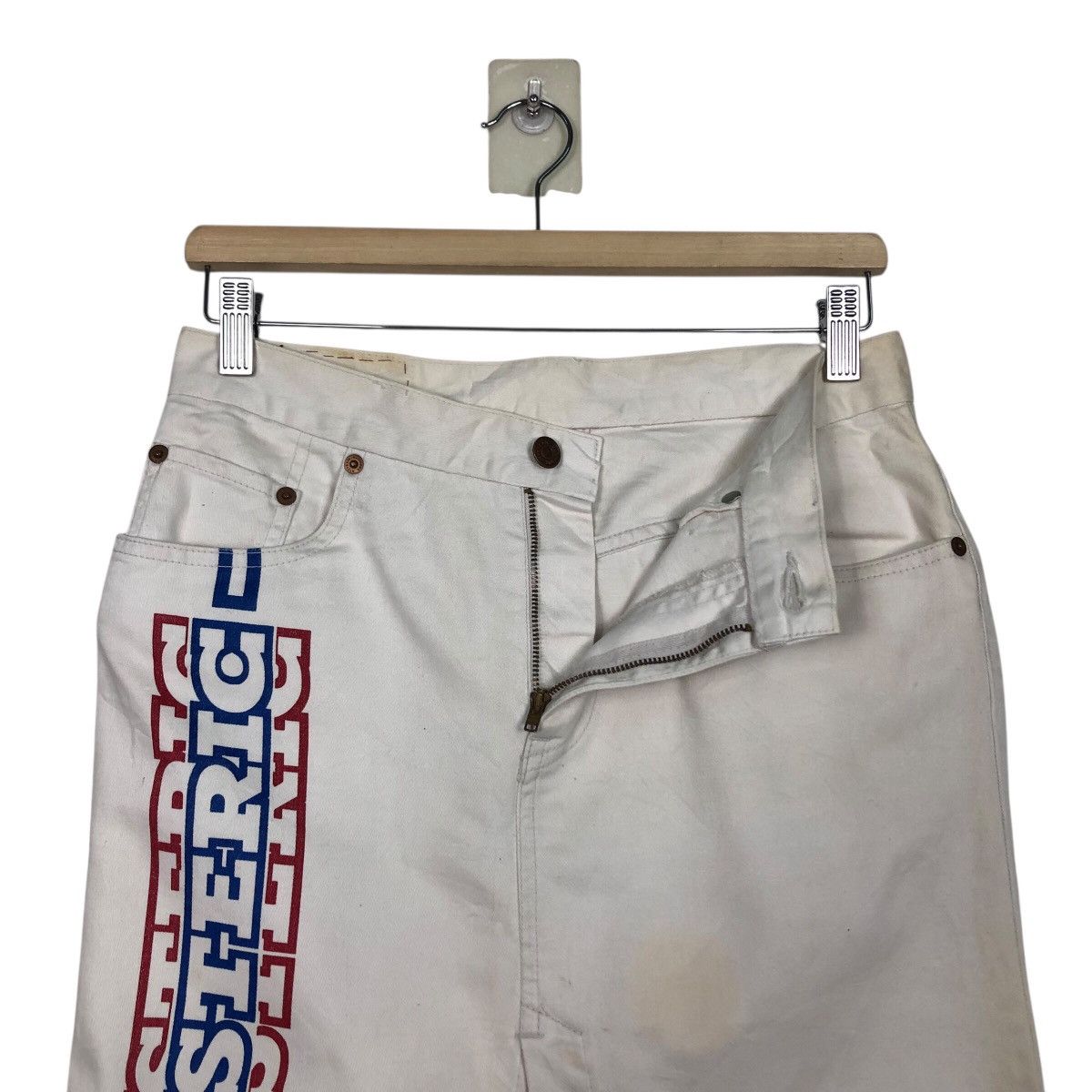 Hysteric Glamour Vintage Hysteric Glamour Kinky Jeans White Denim Logo Skirt Size 30" / US 8 / IT 44 - 12 Thumbnail