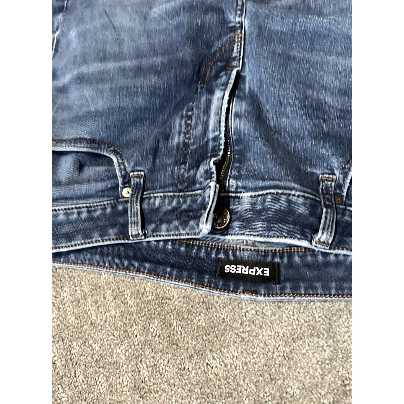 Express Express Jeans Slim Blue 31x32 Medium Wash Mens Size US 31 - 5 Thumbnail