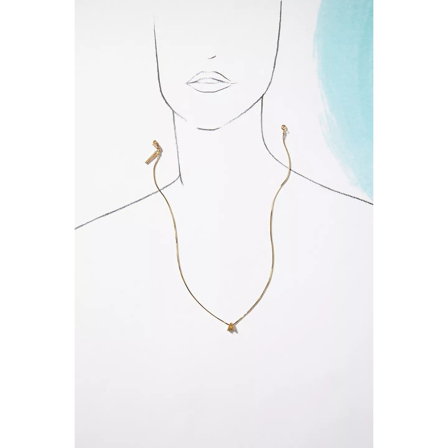 Anthropologie New Serefina Dainty Monogram 14K Gold Plated U Necklace Size ONE SIZE - 2 Thumbnail