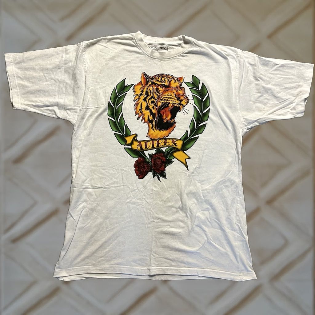 Avirex VINTAGE Avirex Tiger Short Sleeve Mens XL T-Shirt White Size US XL / EU 56 / 4 - 1 Thumbnail