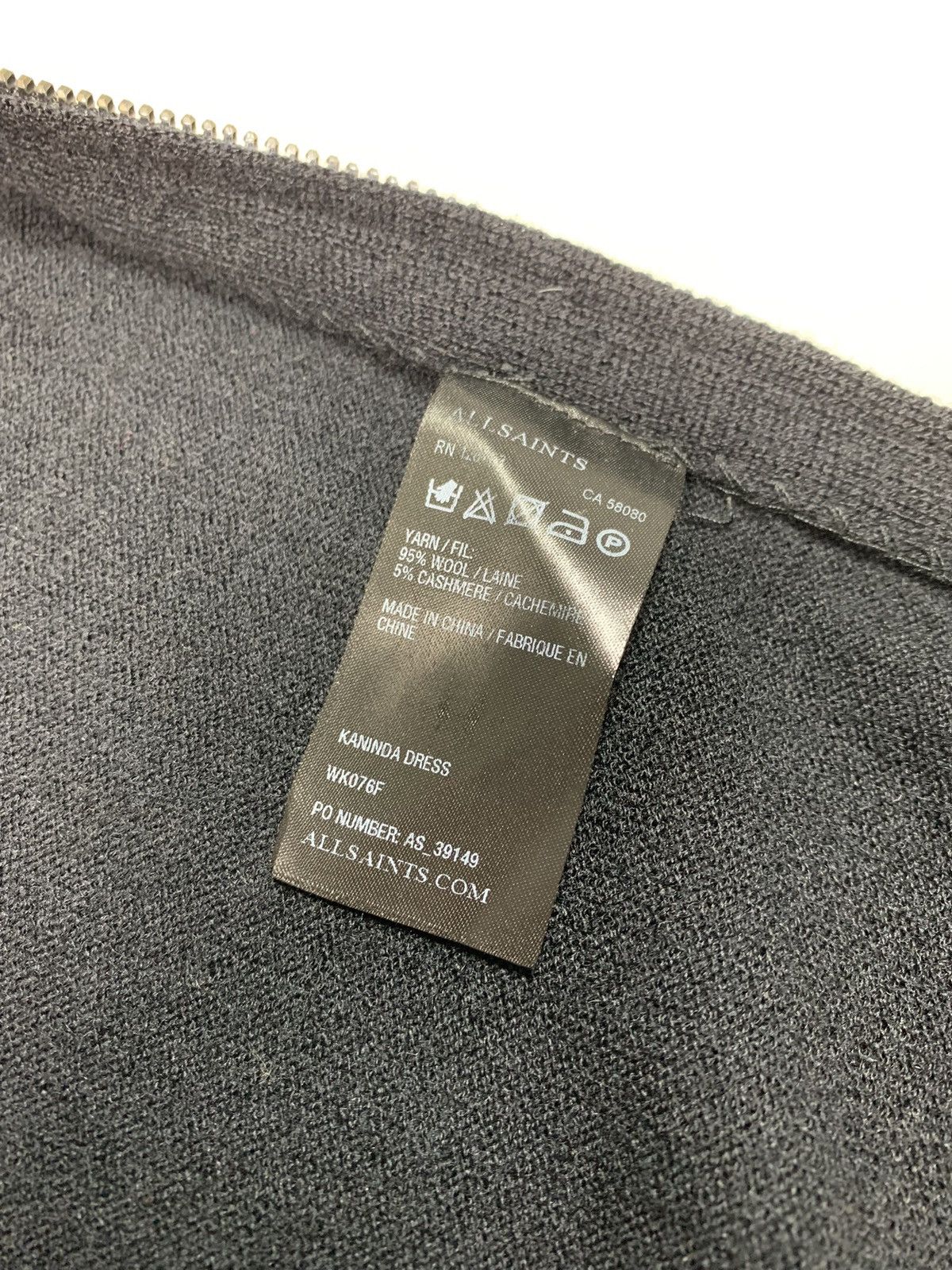 Allsaints Allsaints Kaninda Dress Zip Wool Cashmere Black Size 8 Size M / US 6-8 / IT 42-44 - 9 Thumbnail