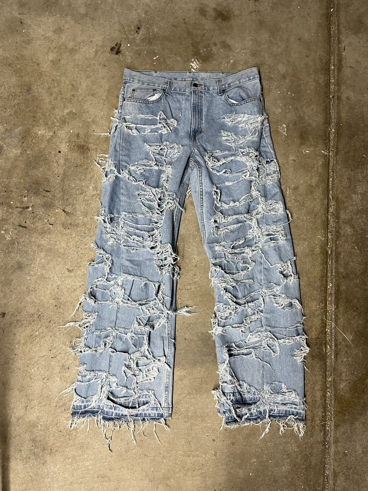 Other Custom Heavily Distressed Flare Jeans Size US 36 / EU 52 - 1 Thumbnail