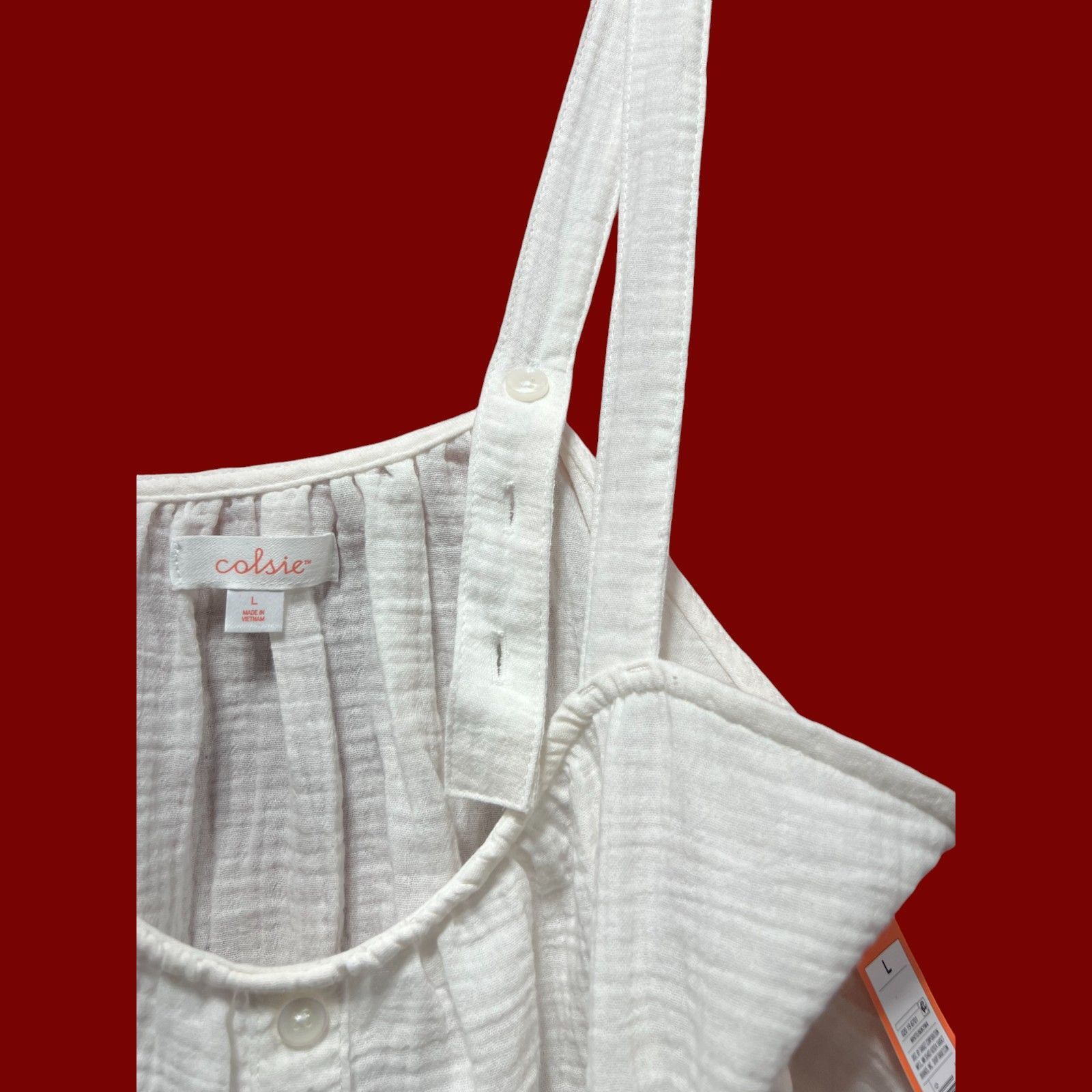 Other Colsie - Women's Tiny Tank Top - White - Large Size L / US 10 / IT 46 - 12 Thumbnail