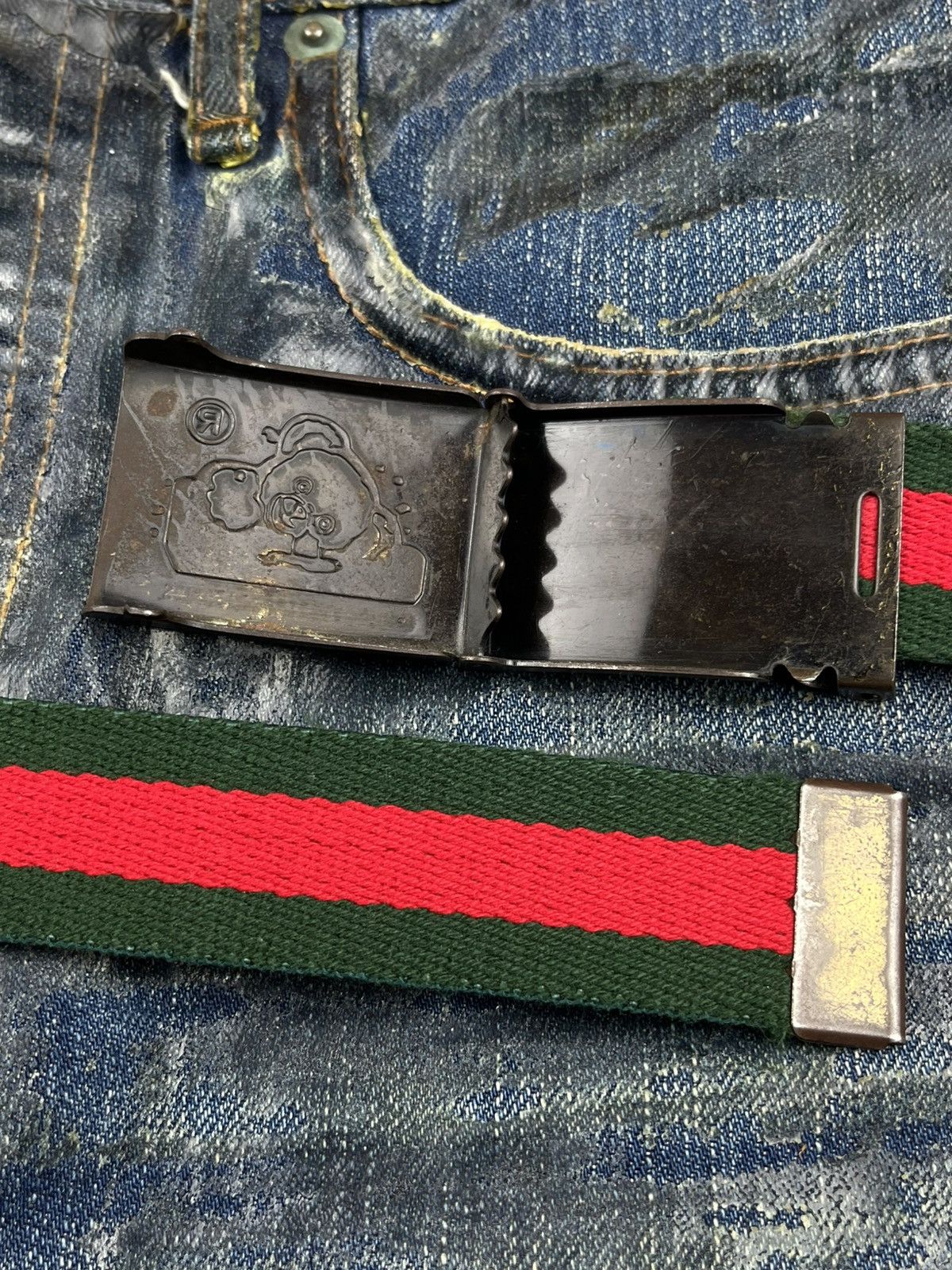 Undercover SS02 Undercover Laboratories Bear Gucci Canvas Belt Size ONE SIZE - 6 Thumbnail