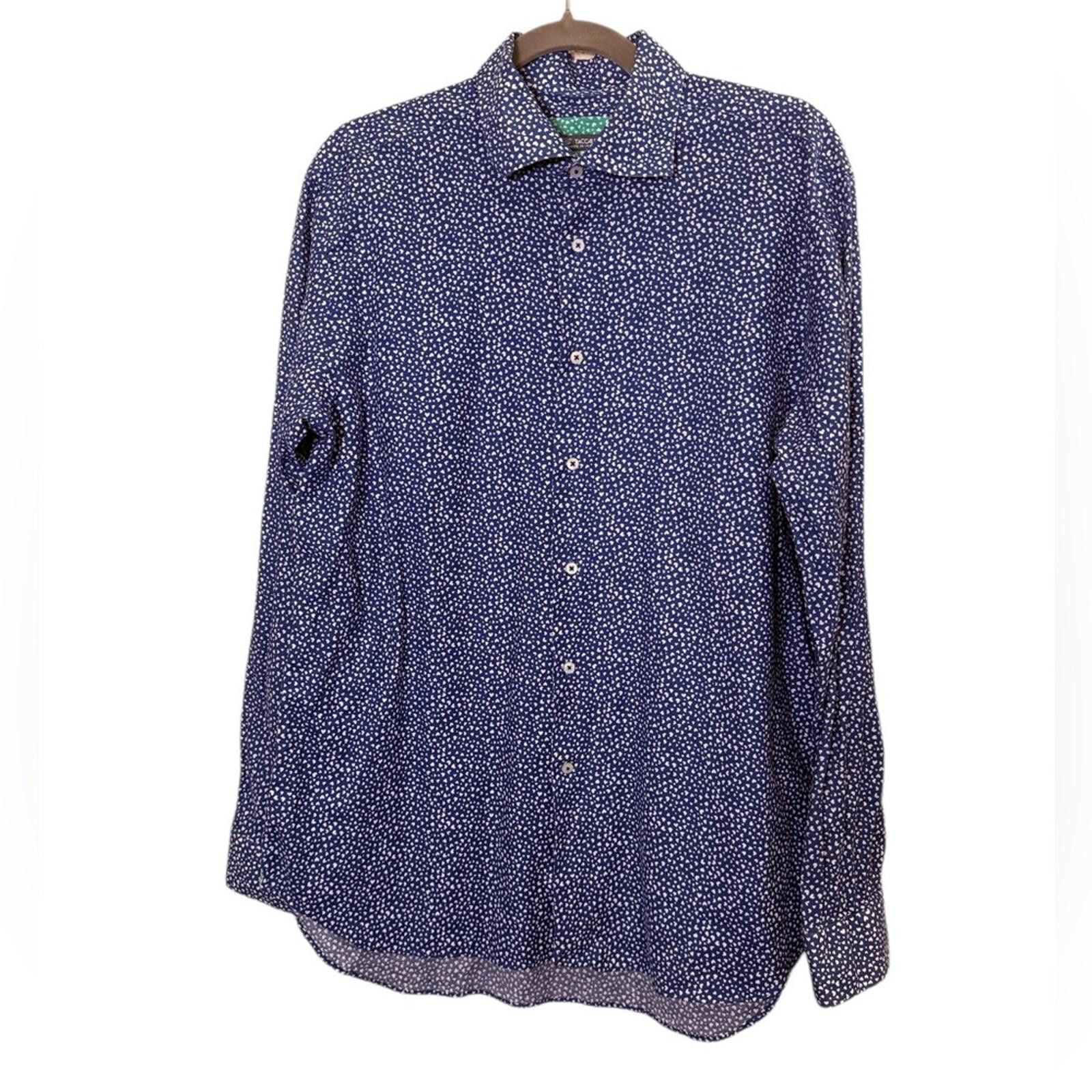 Other Taccaliti Italy Men's Navy White Heart Cotton Shirt sz L Size US L / EU 52-54 / 3 - 1 Thumbnail