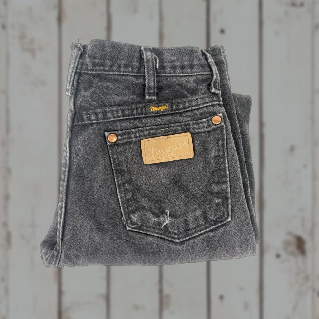 Wrangler VINTAGE Wrangler Men’s Jeans Brown Patch Black Wash Straight Fit 30X32 Dark Cotton Denim Size US 30 / EU 46 - 1 Thumbnail