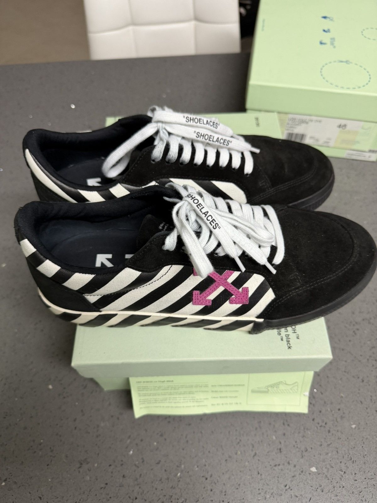 Off-White Off-White Vulc Low Stripe Violet SS20 46EU Size US 12 / EU 45 - 3 Thumbnail