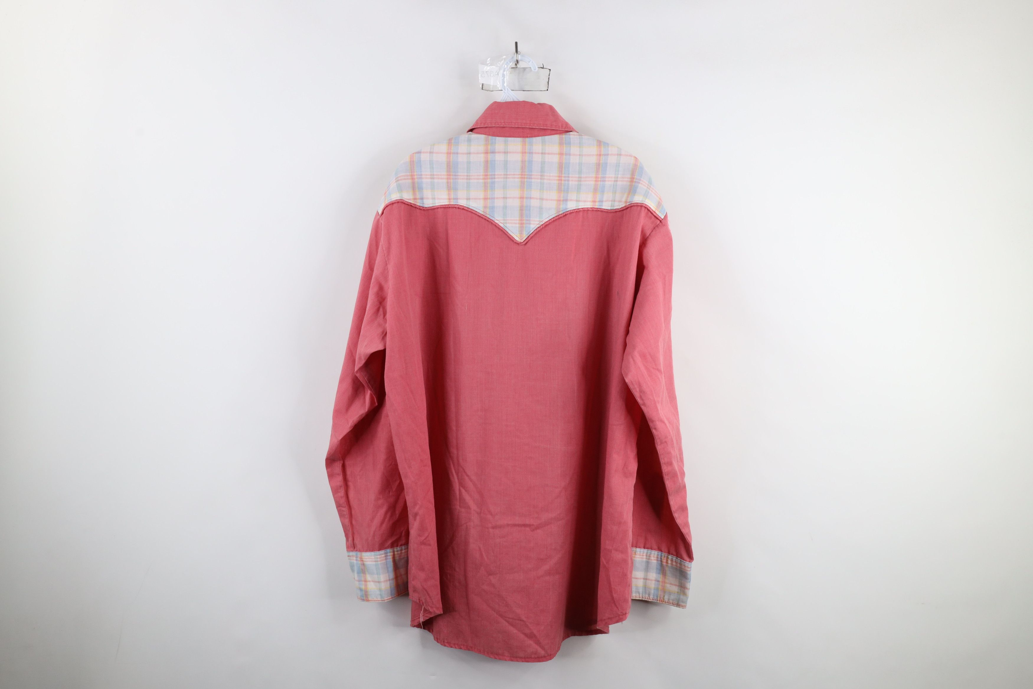 Vintage Vintage 70s Rockabilly Chambray Western Cowboy Button Shirt Size US XXL / EU 58 / 5 - 14 Thumbnail