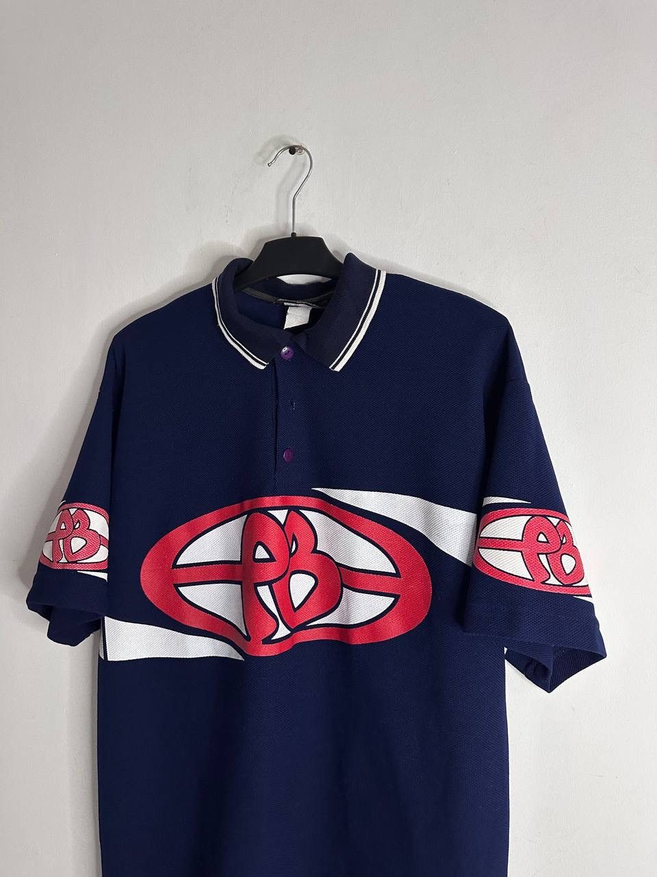 Fubu Vintage FUBU Polo Shirt Navy Big Logo 90s Hip Hop Streetwear Size US XL / EU 56 / 4 - 2 Thumbnail