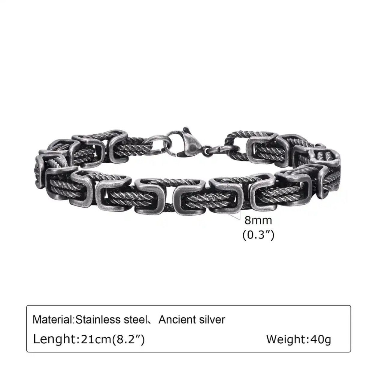 Jewelry × Vintage Chunky Byzantine Bracelets Grey Braided Link Wristban Size ONE SIZE - 6 Thumbnail