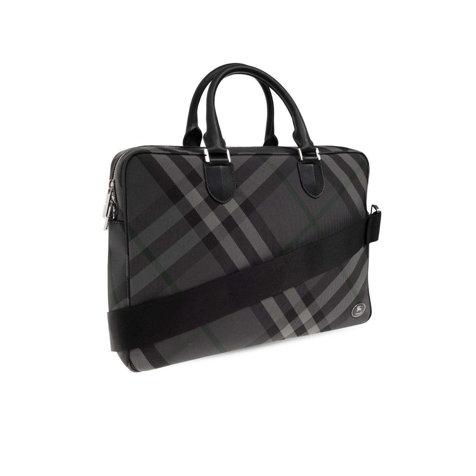 Burberry BURBERRY Charcoal Checkered Briefcase New Size ONE SIZE - 3 Thumbnail
