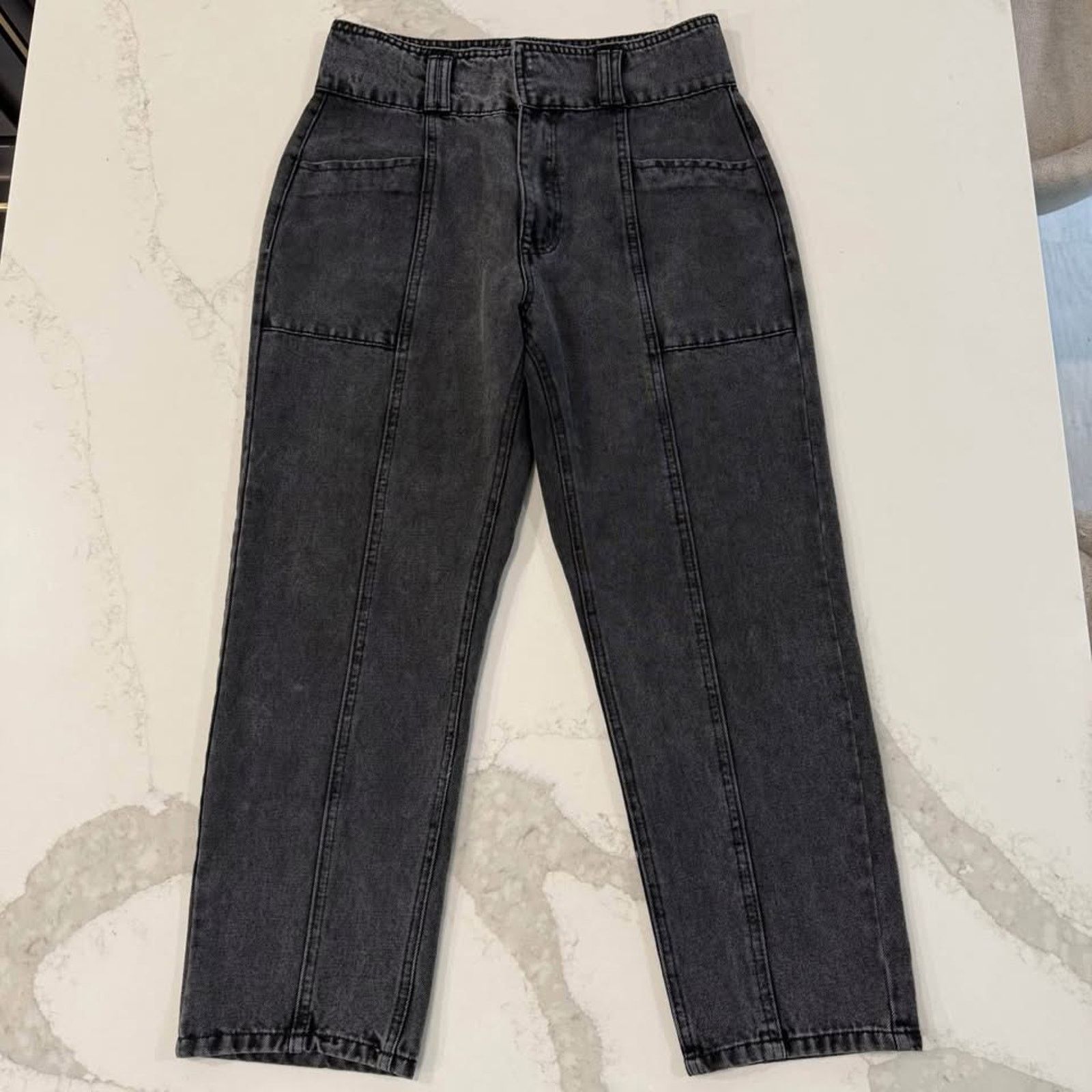Forever 21 Forever 21 Front Seam Utility High Rise Mom Jeans Womens 29 Size 29" - 1 Thumbnail