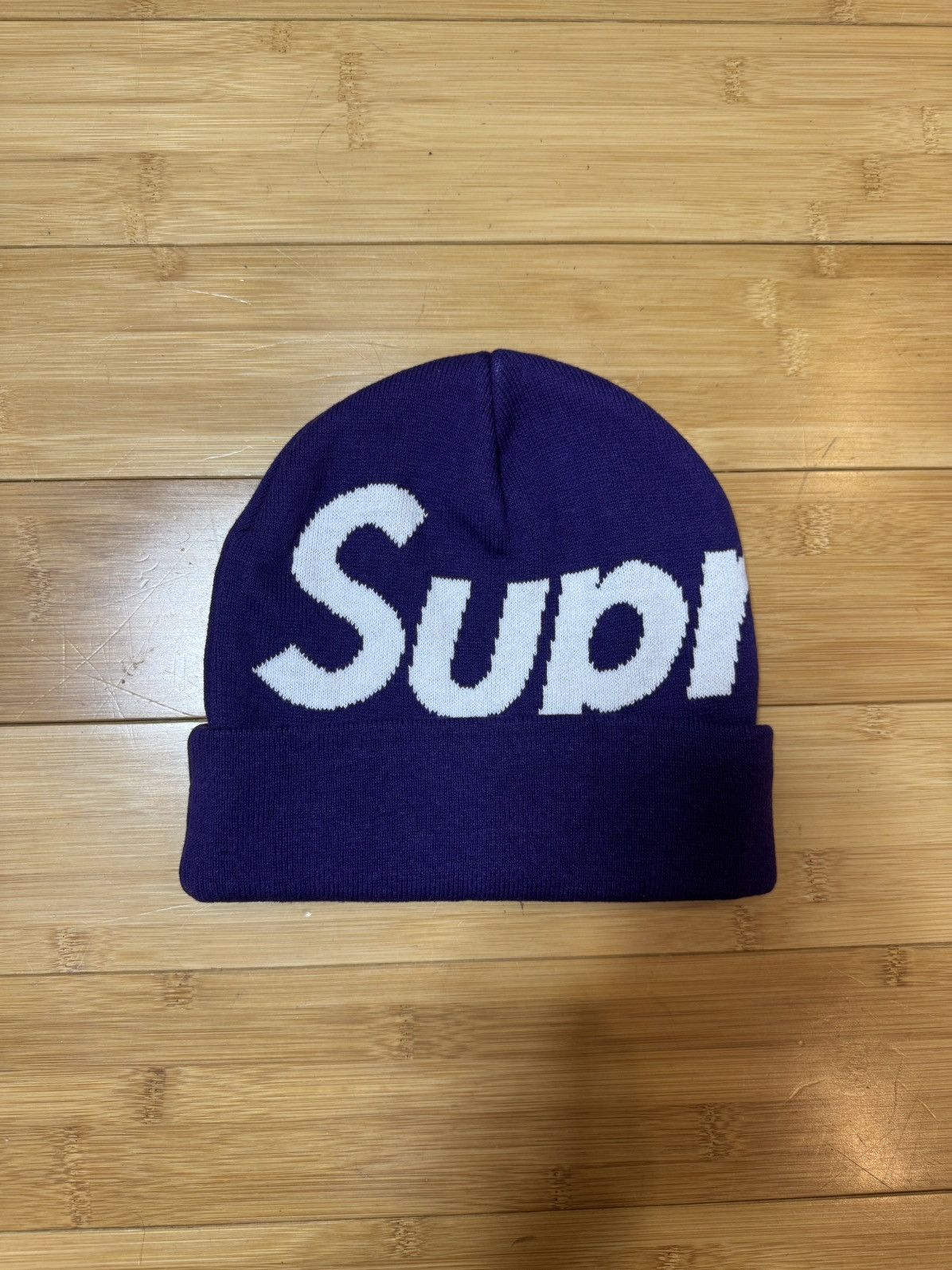 Supreme Supreme Big Logo Beanie - Purple Size ONE SIZE - 1 Thumbnail