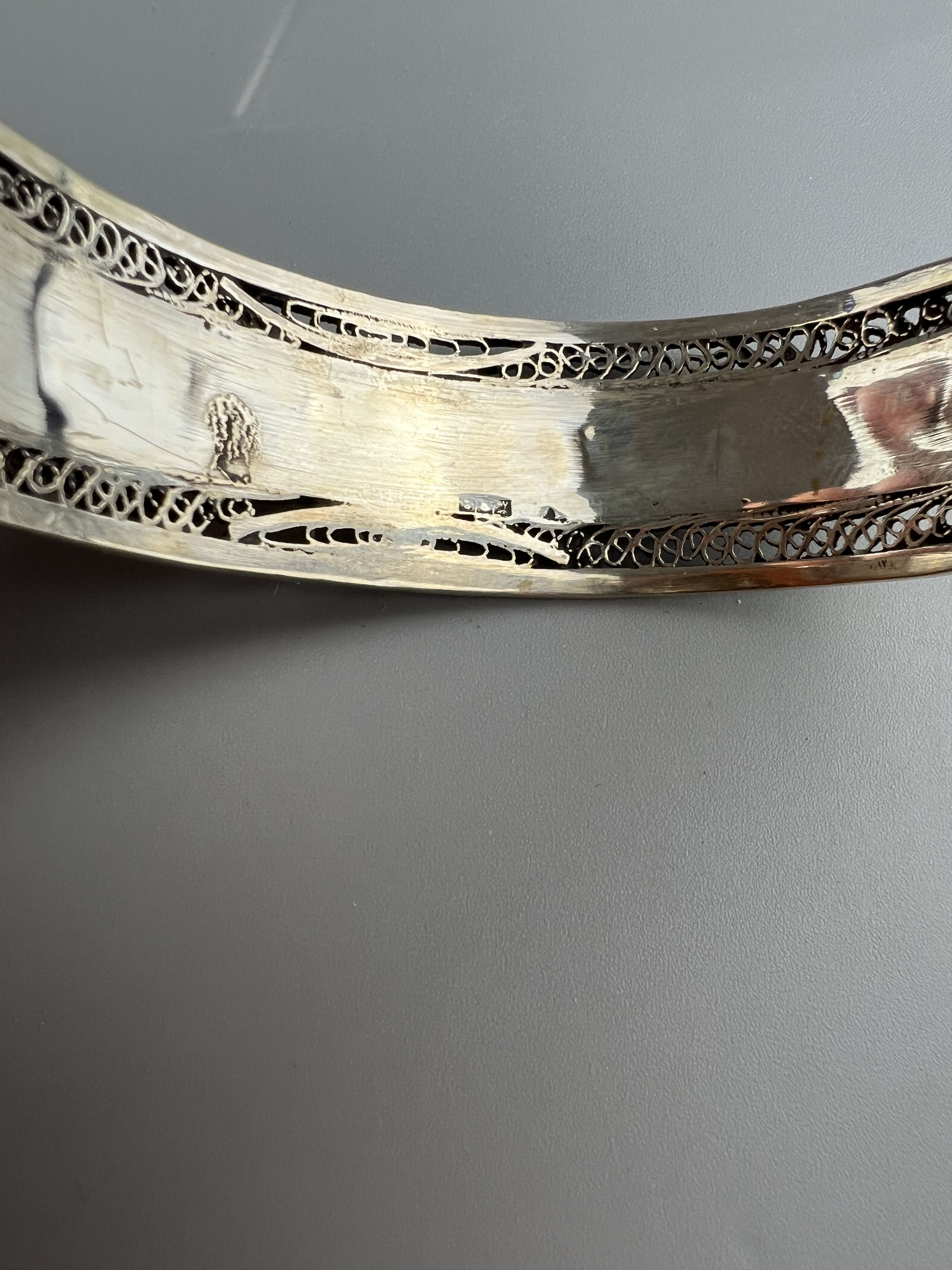 Vintage Rare Vtg Antique Sterling Silver Bangle Bracelet 33 Grams Size ONE SIZE - 9 Thumbnail