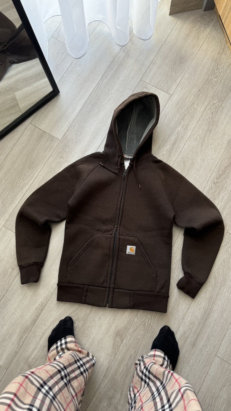 Carhartt × Vintage Vintage Carhartt Hoodie Sweatshirt Faded Brown Size S / US 4 / IT 40 - 1 Thumbnail