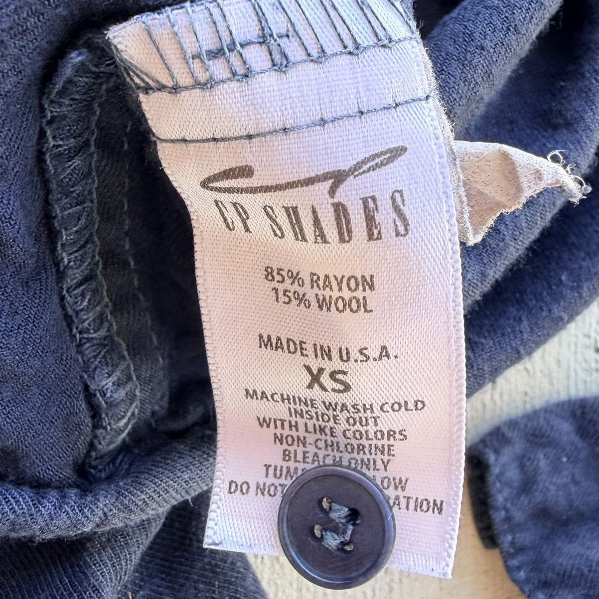 CP Shades CP Shades Shirt Men Size XS Rayon Wool Blend Navy Size US XS / EU 42 / 0 - 4 Thumbnail