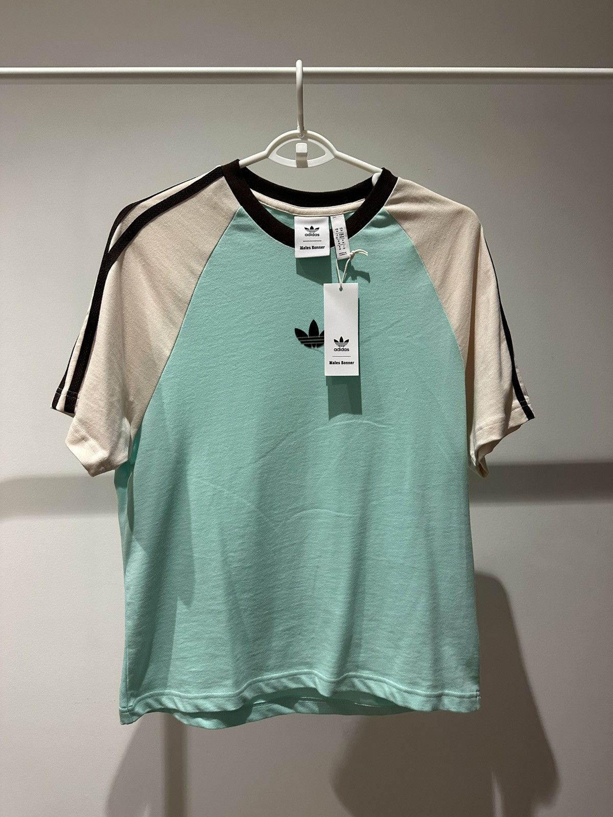 image of Adidas X Wales Bonner Short Sleeve Tee ‘Clear Mint’ in Blue, Men's (Size Medium)
